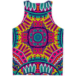 Colorful Mandala Bohemian Pattern Print Men's Tank Top