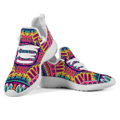 Colorful Mandala Bohemian Pattern Print Mesh Knit Shoes GearFrost