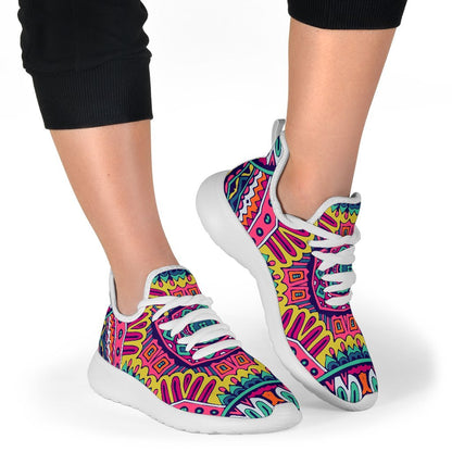 Colorful Mandala Bohemian Pattern Print Mesh Knit Shoes GearFrost