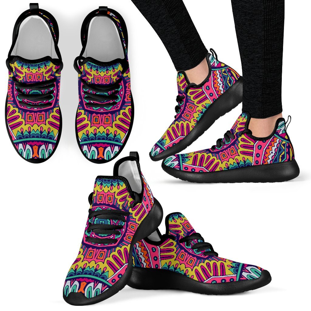 Colorful Mandala Bohemian Pattern Print Mesh Knit Shoes GearFrost