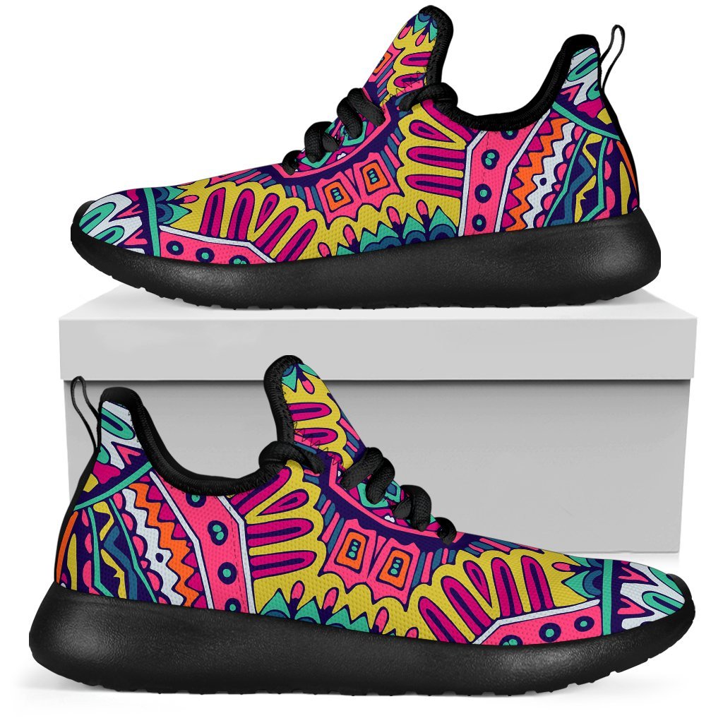 Colorful Mandala Bohemian Pattern Print Mesh Knit Shoes GearFrost