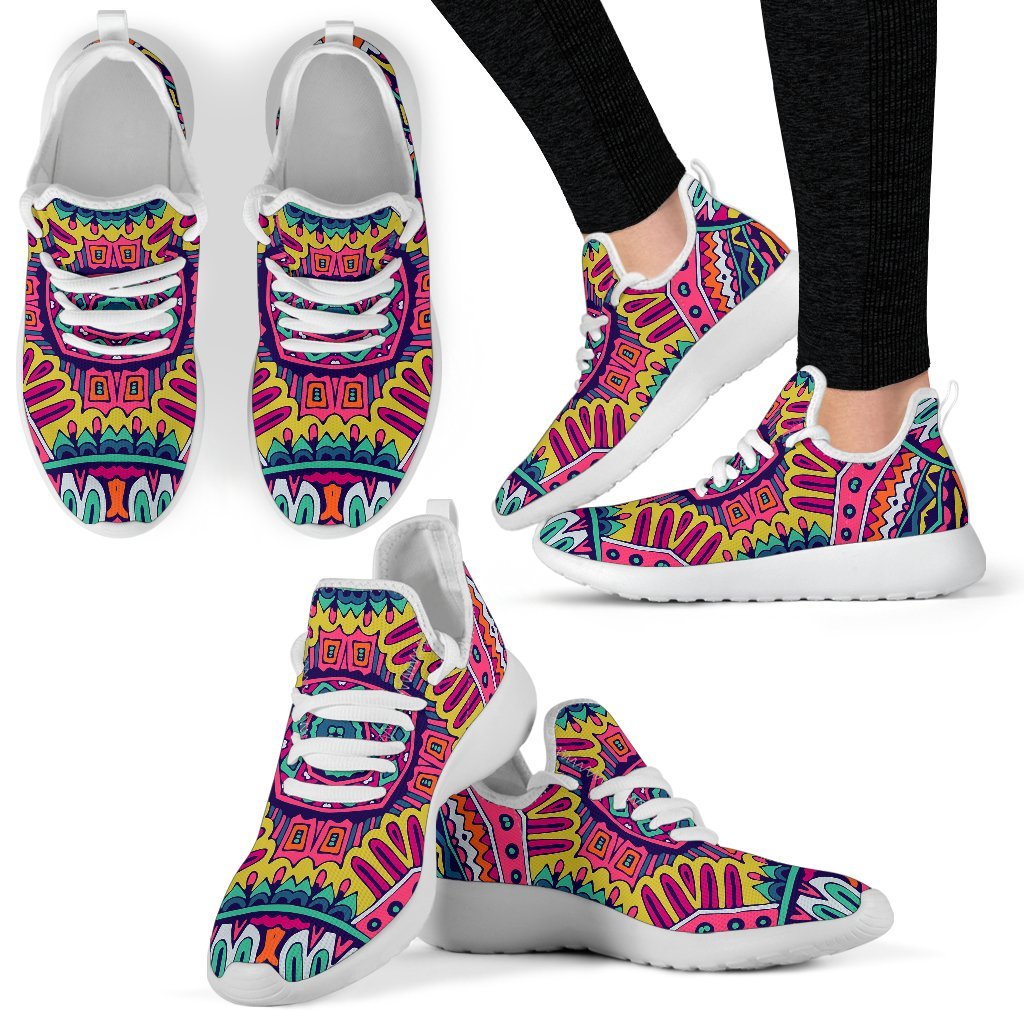 Colorful Mandala Bohemian Pattern Print Mesh Knit Shoes GearFrost