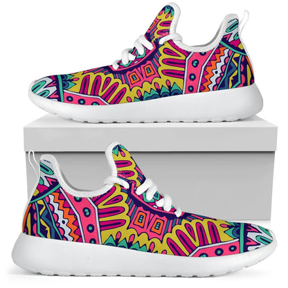 Colorful Mandala Bohemian Pattern Print Mesh Knit Shoes GearFrost
