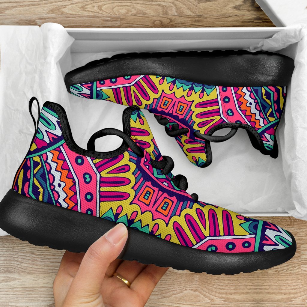 Colorful Mandala Bohemian Pattern Print Mesh Knit Shoes GearFrost