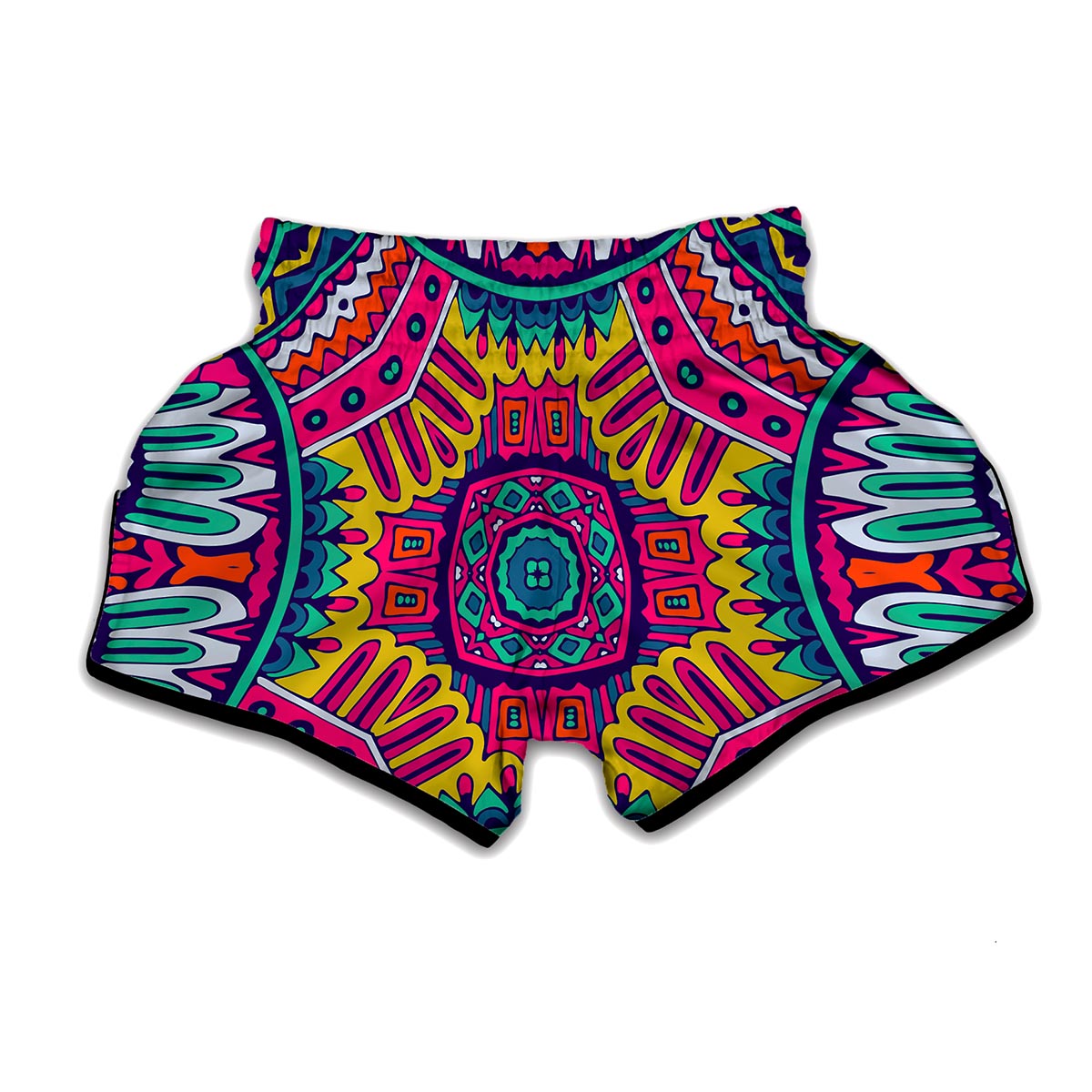 Colorful Mandala Bohemian Pattern Print Muay Thai Boxing Shorts