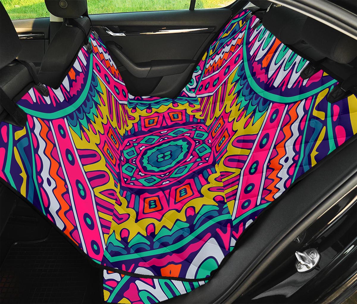 Colorful Mandala Bohemian Pattern Print Pet Car Back Seat Cover