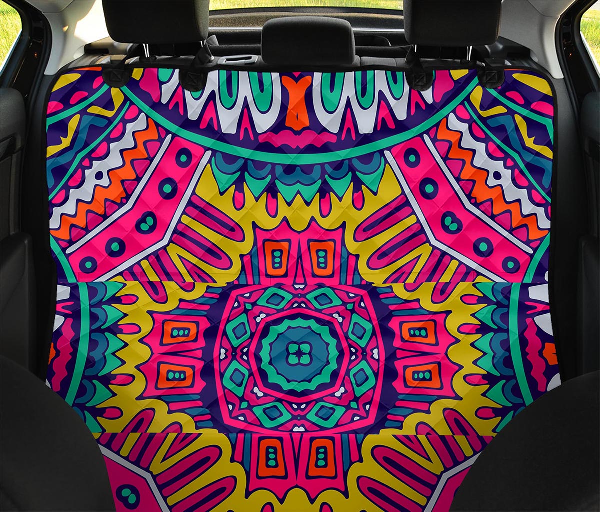 Colorful Mandala Bohemian Pattern Print Pet Car Back Seat Cover