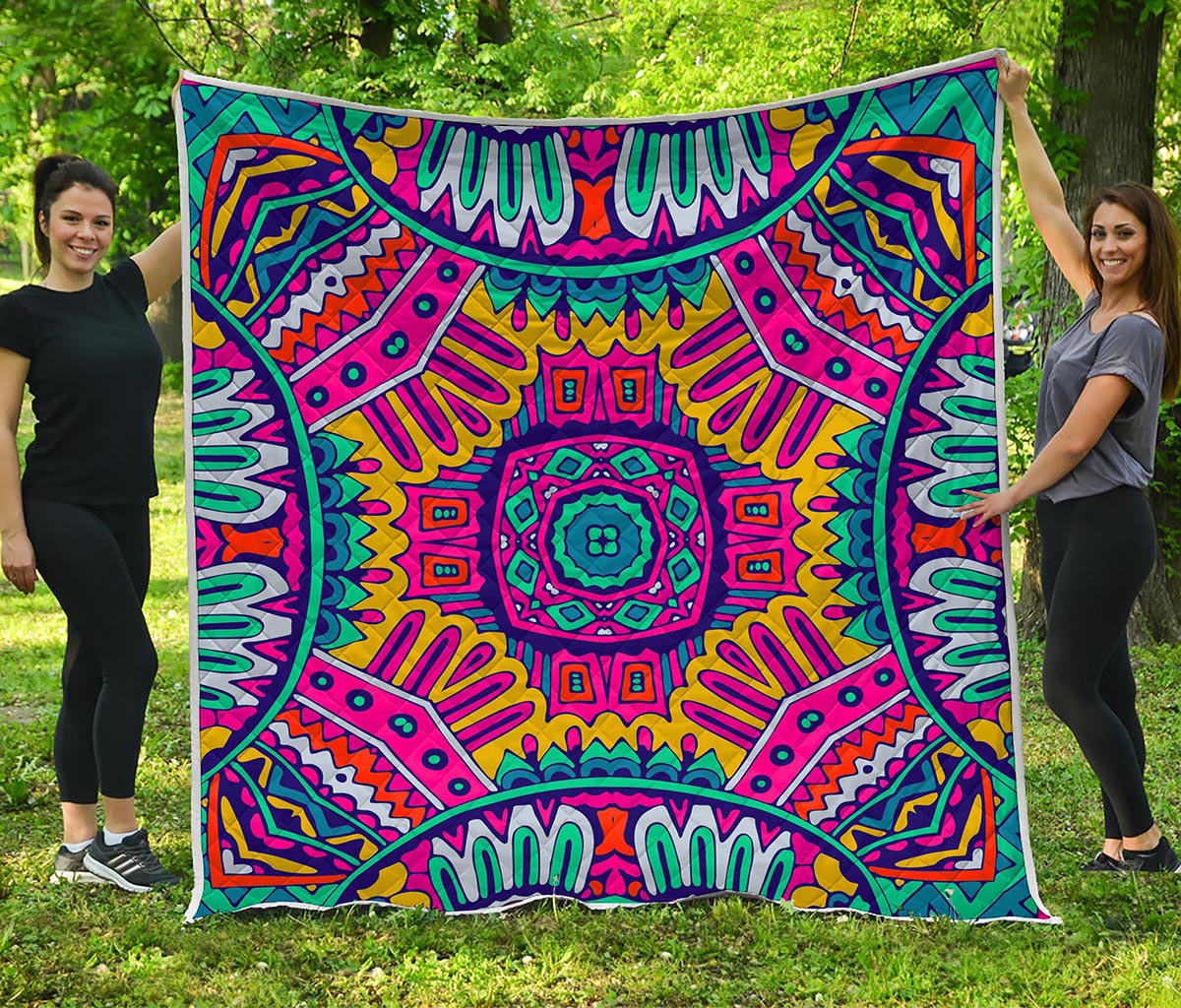 Colorful Mandala Bohemian Pattern Print Quilt