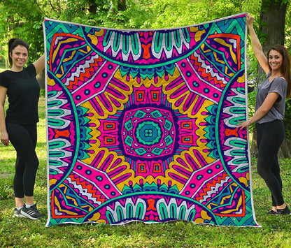 Colorful Mandala Bohemian Pattern Print Quilt