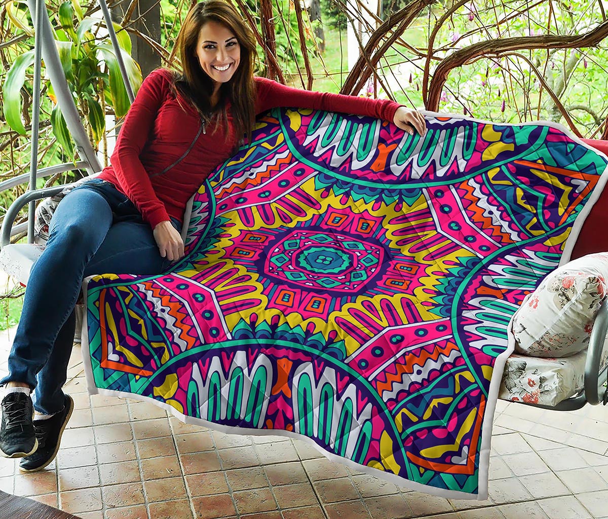 Colorful Mandala Bohemian Pattern Print Quilt