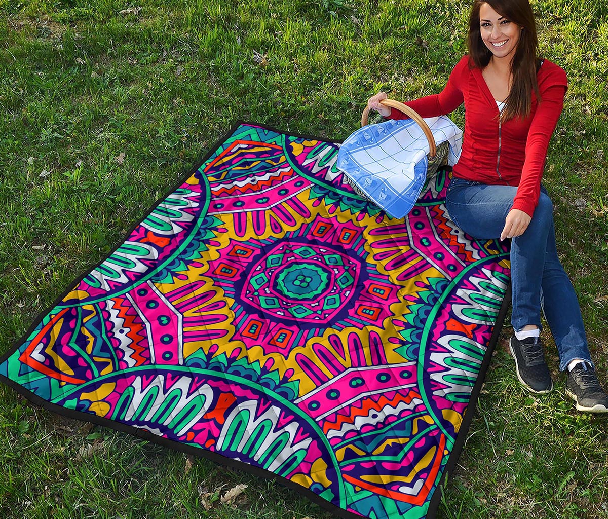 Colorful Mandala Bohemian Pattern Print Quilt