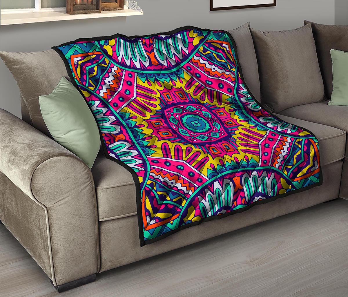 Colorful Mandala Bohemian Pattern Print Quilt