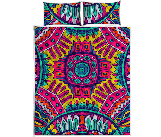 Colorful Mandala Bohemian Pattern Print Quilt Bed Set