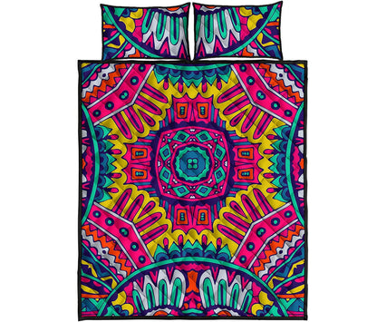 Colorful Mandala Bohemian Pattern Print Quilt Bed Set