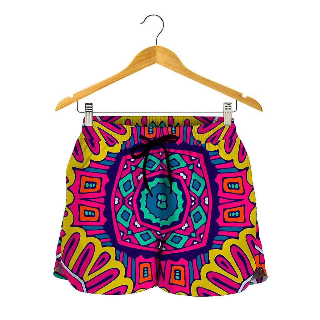 Colorful Mandala Bohemian Pattern Print Women's Shorts
