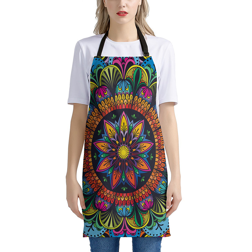 Colorful Mandala Print Apron