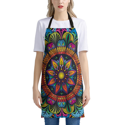 Colorful Mandala Print Apron