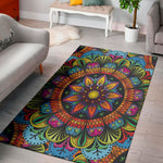 Colorful Mandala Print Area Rug