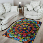 Colorful Mandala Print Area Rug