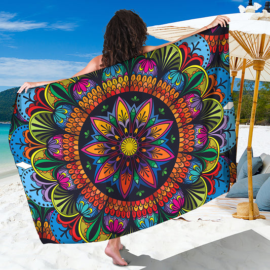 Colorful Mandala Print Beach Sarong Wrap