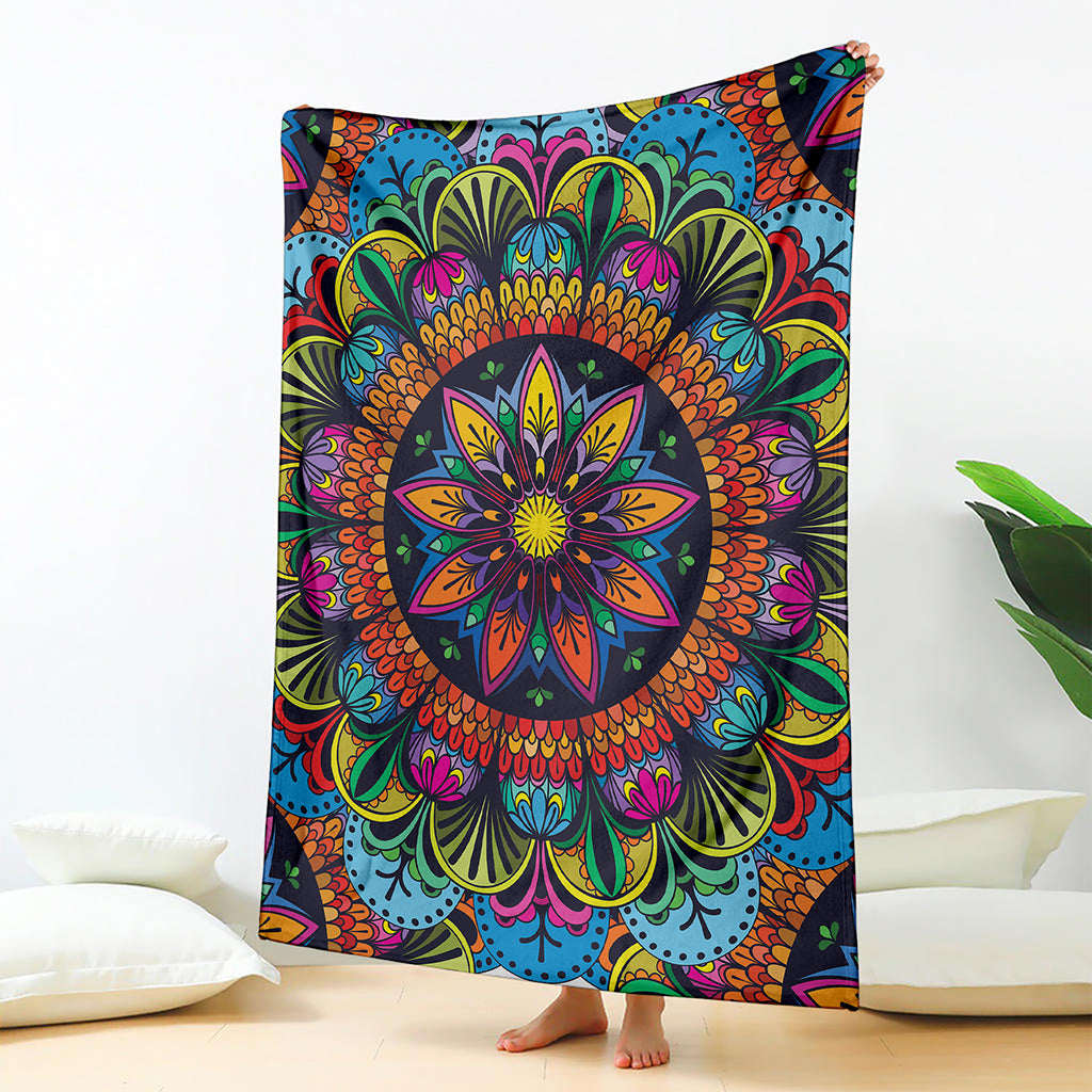 Colorful Mandala Print Blanket