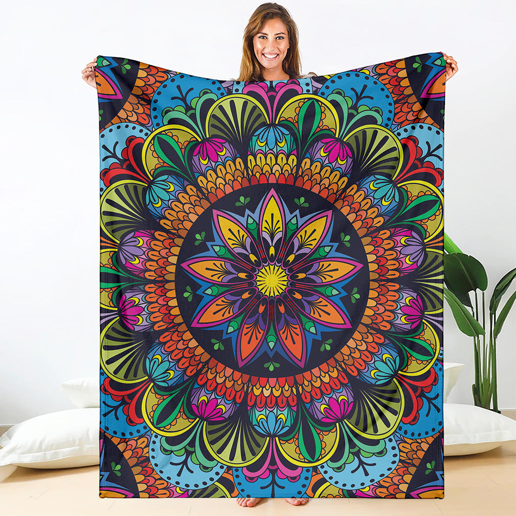 Colorful Mandala Print Blanket