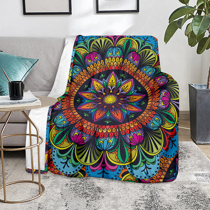 Colorful Mandala Print Blanket