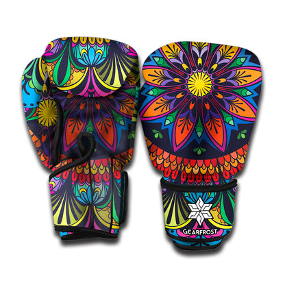 Colorful Mandala Print Boxing Gloves