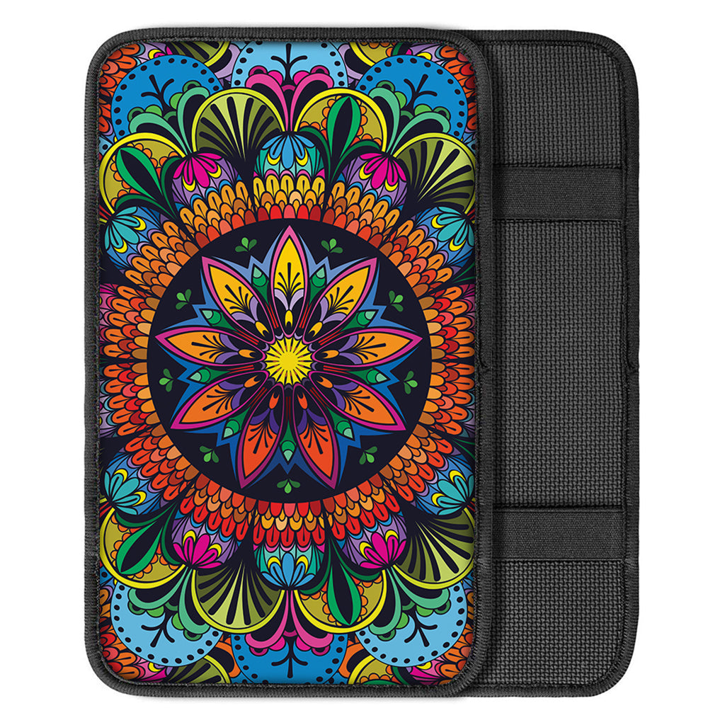 Colorful Mandala Print Car Center Console Cover