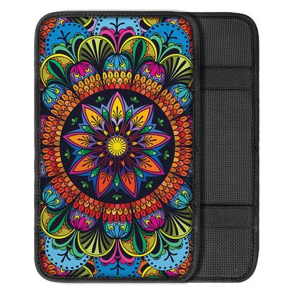 Colorful Mandala Print Car Center Console Cover