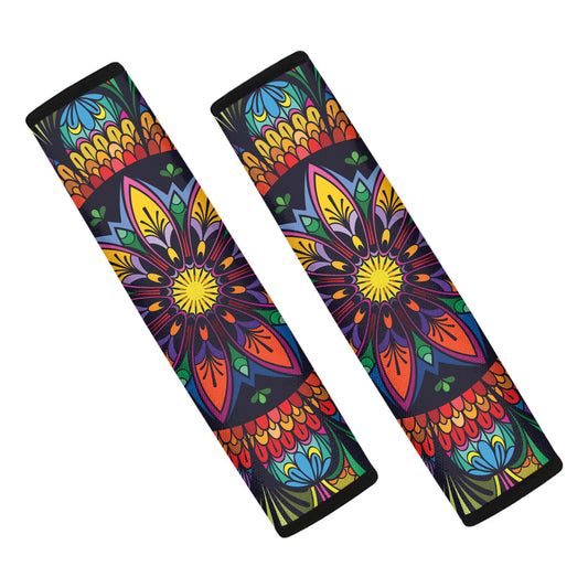 Colorful Mandala Print Car Seat Belt Covers