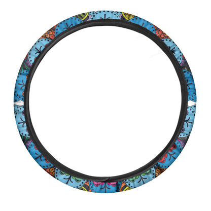 Colorful Mandala Print Car Steering Wheel Cover