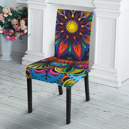 Colorful Mandala Print Dining Chair Slipcover