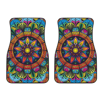 Colorful Mandala Print Front Car Floor Mats