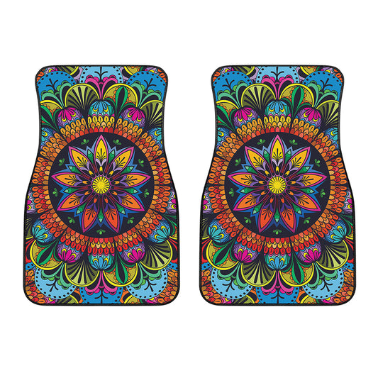Colorful Mandala Print Front Car Floor Mats