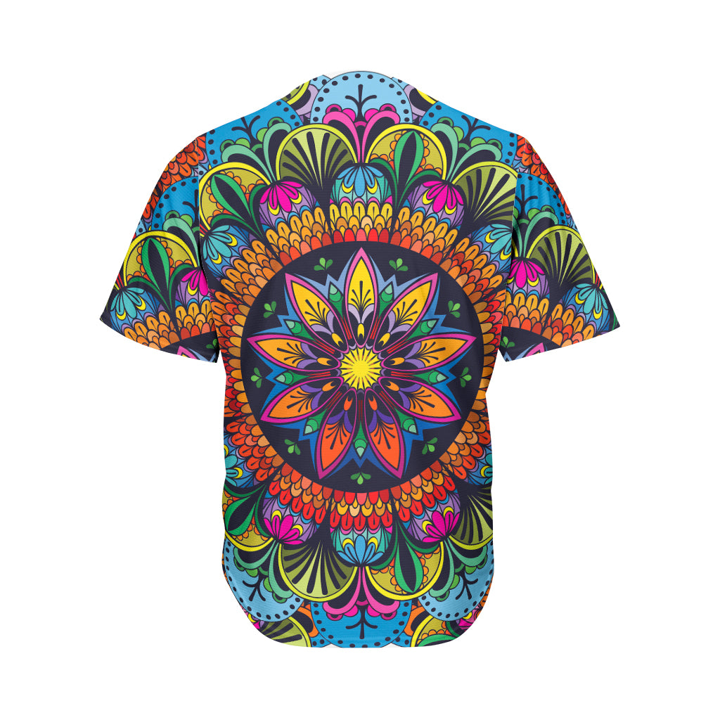 Colorful Mandala Print Men's Baseball Jersey