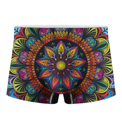 Colorful Mandala Print Men's Boxer Briefs