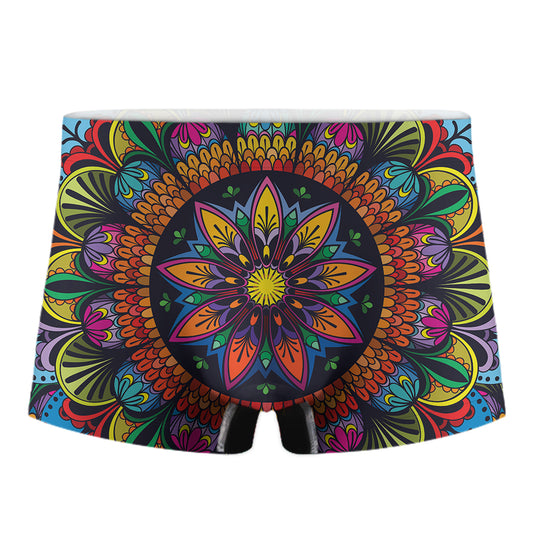 Colorful Mandala Print Men's Boxer Briefs