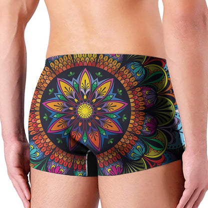 Colorful Mandala Print Men's Boxer Briefs