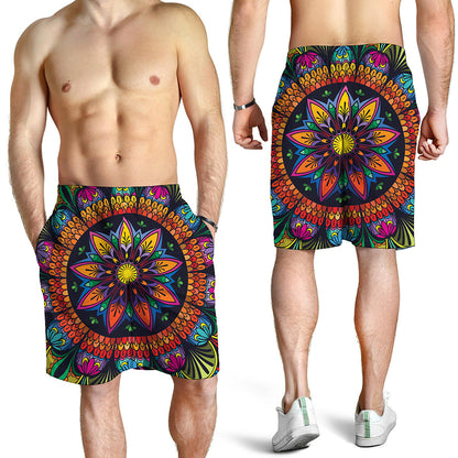 Colorful Mandala Print Men's Shorts