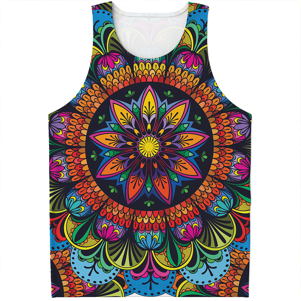 Colorful Mandala Print Men's Tank Top