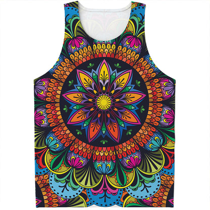 Colorful Mandala Print Men's Tank Top
