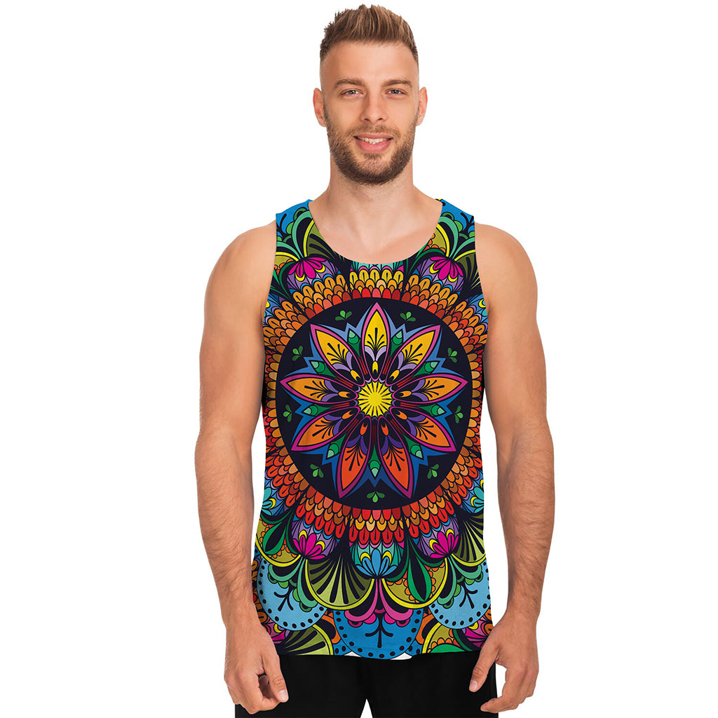 Colorful Mandala Print Men's Tank Top