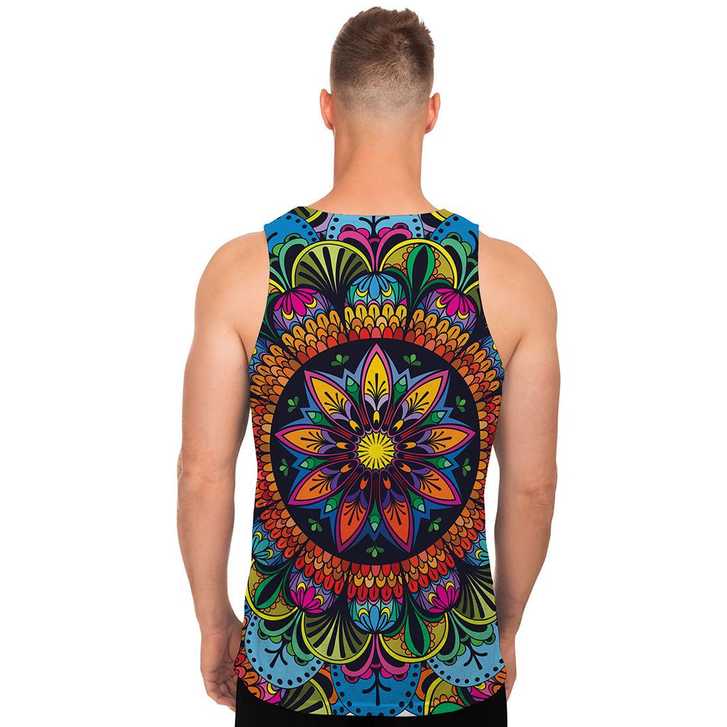 Colorful Mandala Print Men's Tank Top