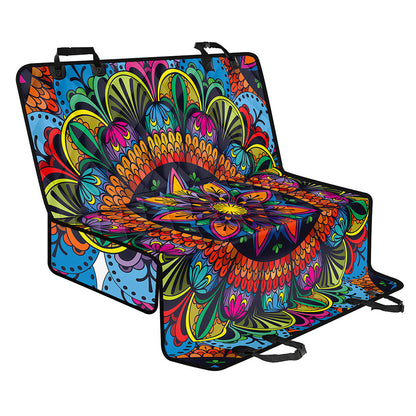 Colorful Mandala Print Pet Car Back Seat Cover