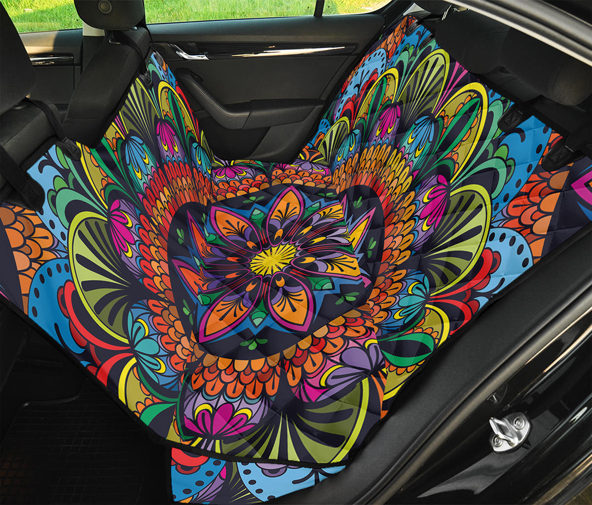Colorful Mandala Print Pet Car Back Seat Cover