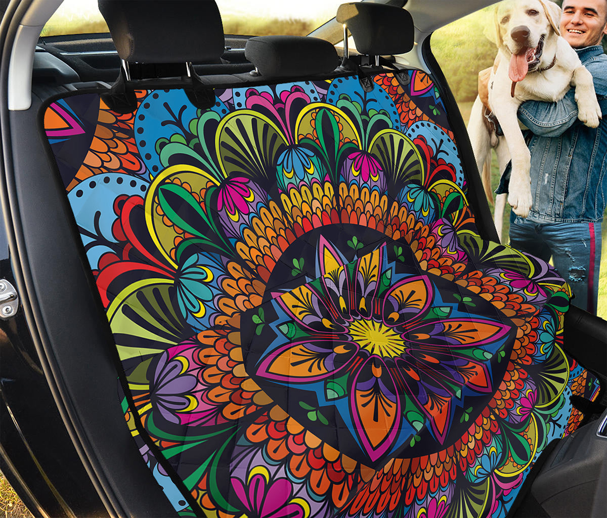 Colorful Mandala Print Pet Car Back Seat Cover