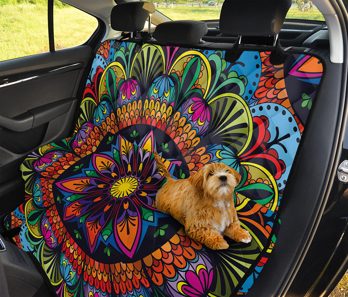 Colorful Mandala Print Pet Car Back Seat Cover
