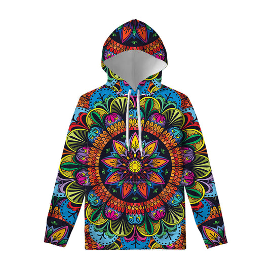 Colorful Mandala Print Pullover Hoodie