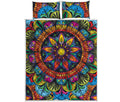 Colorful Mandala Print Quilt Bed Set
